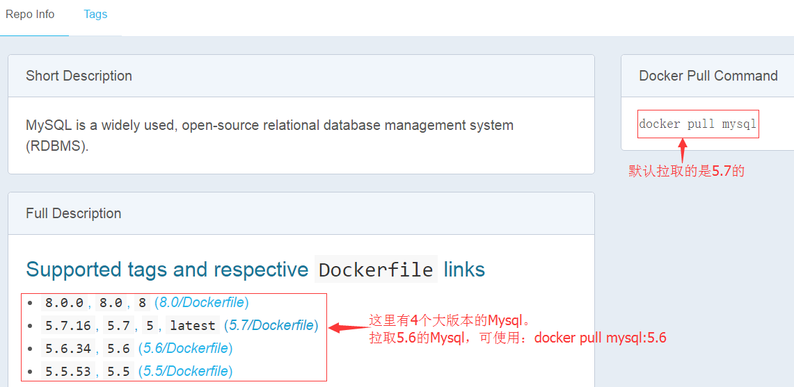 搜索MySQL镜像